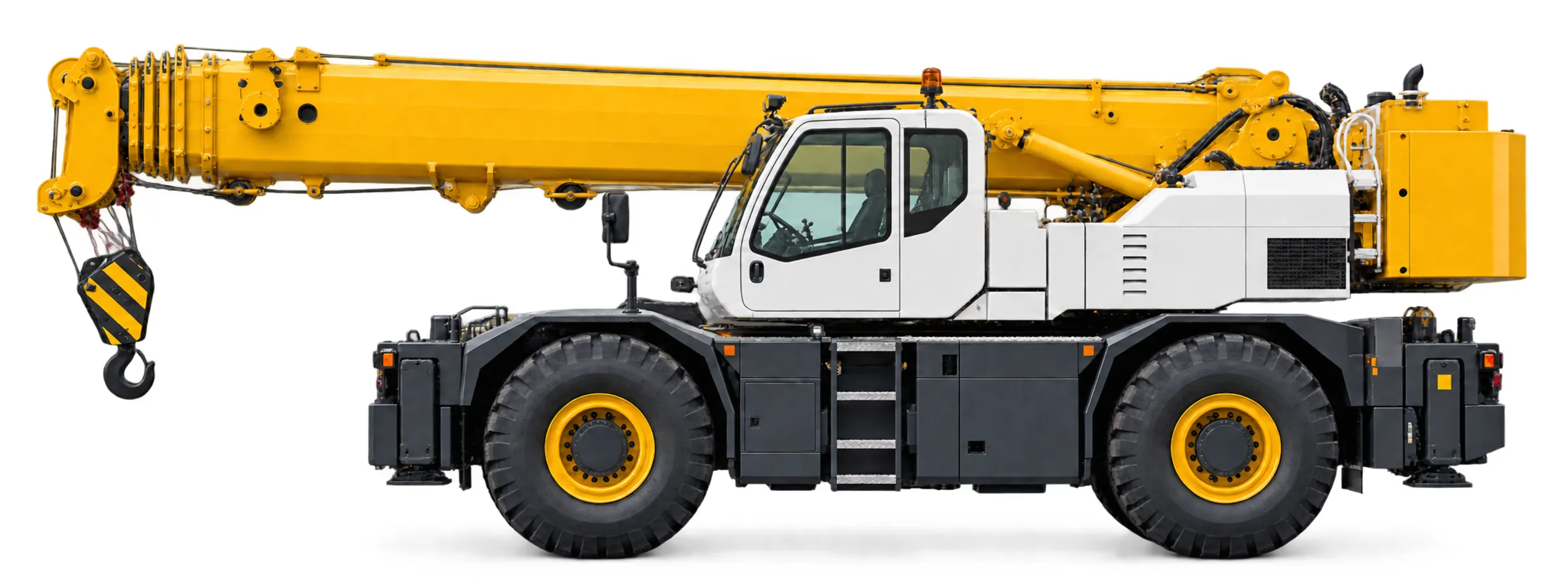 Terex rough-terrain crane in side profile